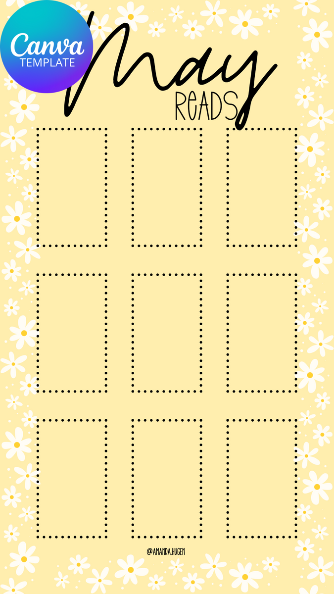 May Book Reads, Canva Template, Free, Free Template, Free Canva Templa
