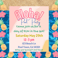 Pool Party Invitation, Party Template, Canva Editable Invitation, Self Editing Invitation, Editable Birthday Invitation, Editable Invitation, Digital Download, Sew Sticky Designs