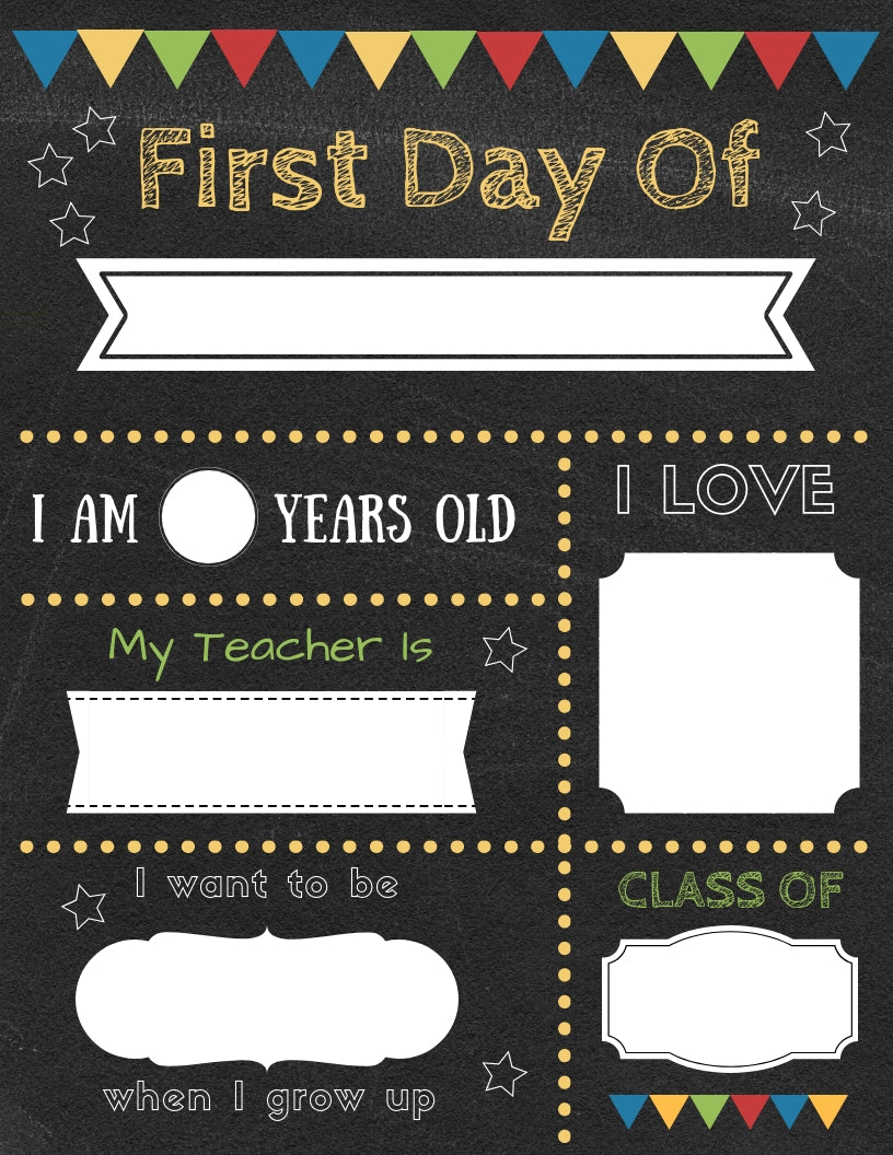 First Day of School Signs, 3 Designs, Instant Download – Sew Sticky Designs